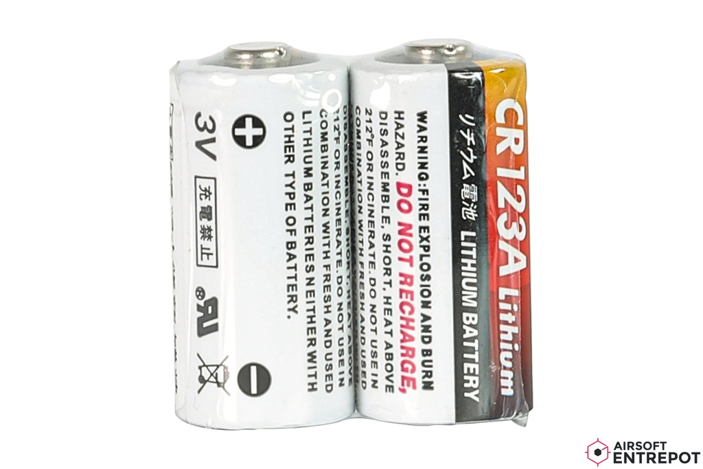 Piles CR123A 3V 1500mAh (x2)