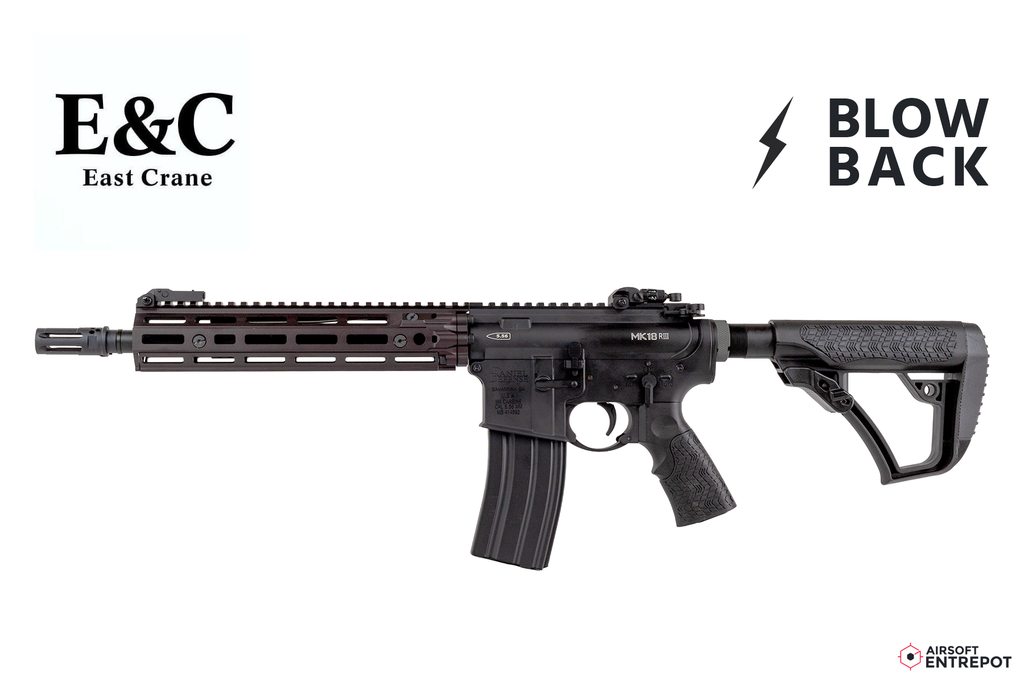 E&C Daniel Defense MK18 RIII Blowback AEG (Noir / Bronze)
