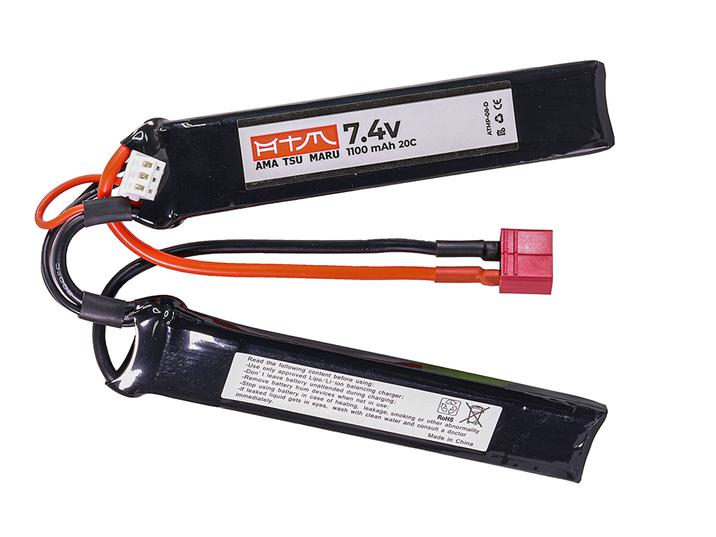 ATM Power Batterie LiPo 7,4V 1100mAh 20C Sopmod Fine (Deans Large)