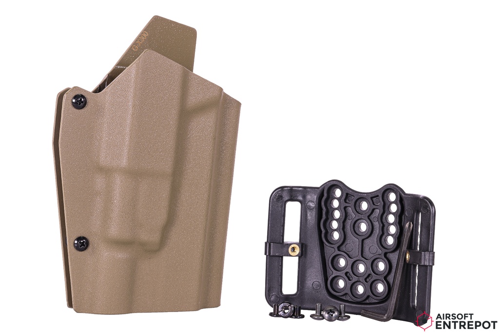 Wo Sport Holster Kydex Type Glock + Lampe X300 (Tan) -